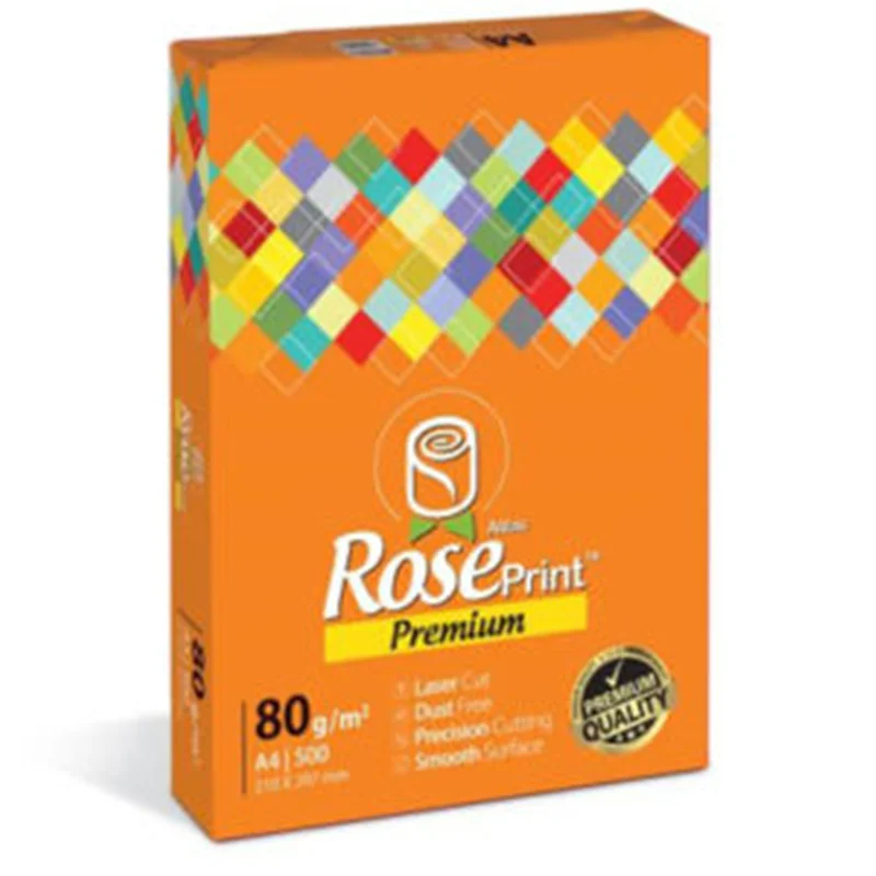 کاغذ A4 رزپرینت پریمیوم (رز پرینت نارنجی) وکیوم A4 RosePrint Premium Paper