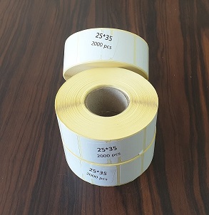 لیبل حرارتی 25×35 پرچسب تک‌ردیفه – کاغذی | رول 2000 عددی